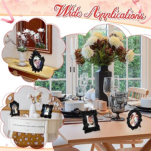 15 Pcs Mini Vintage Frames Oval Table Top Decor (Black) T276