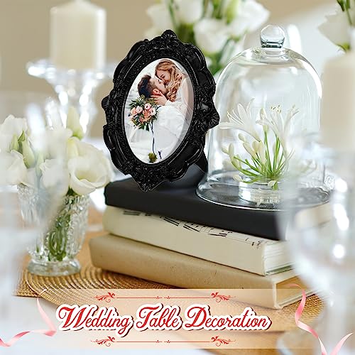 15 Pcs Mini Vintage Frames Oval Table Top Decor (Black) T276