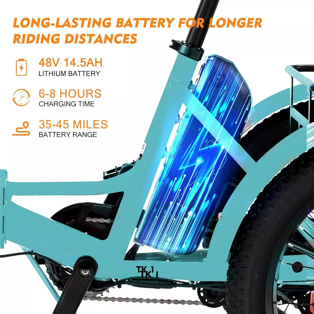 20 x4in Fat Tire Electric Tricycle 500W E-bike K11011