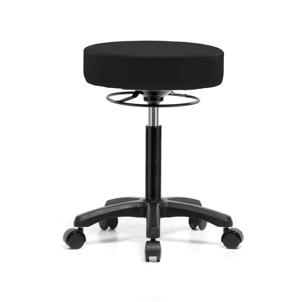 Height Adjustable Rolling Stool Gray Vinyl C3990