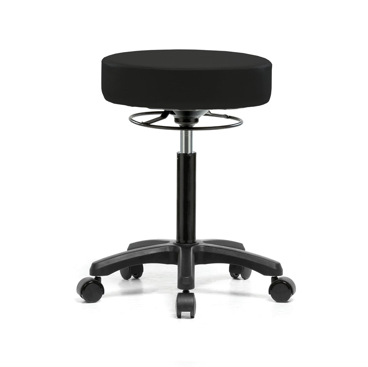 Height Adjustable Rolling Stool Gray Vinyl C3990