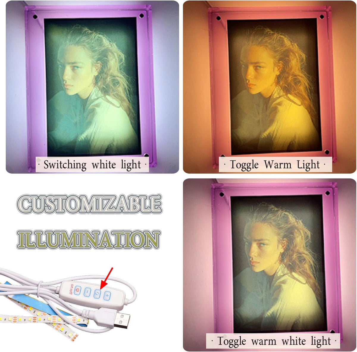 19 pcs Luminous Photo Frame Silicone Mold Set N565948