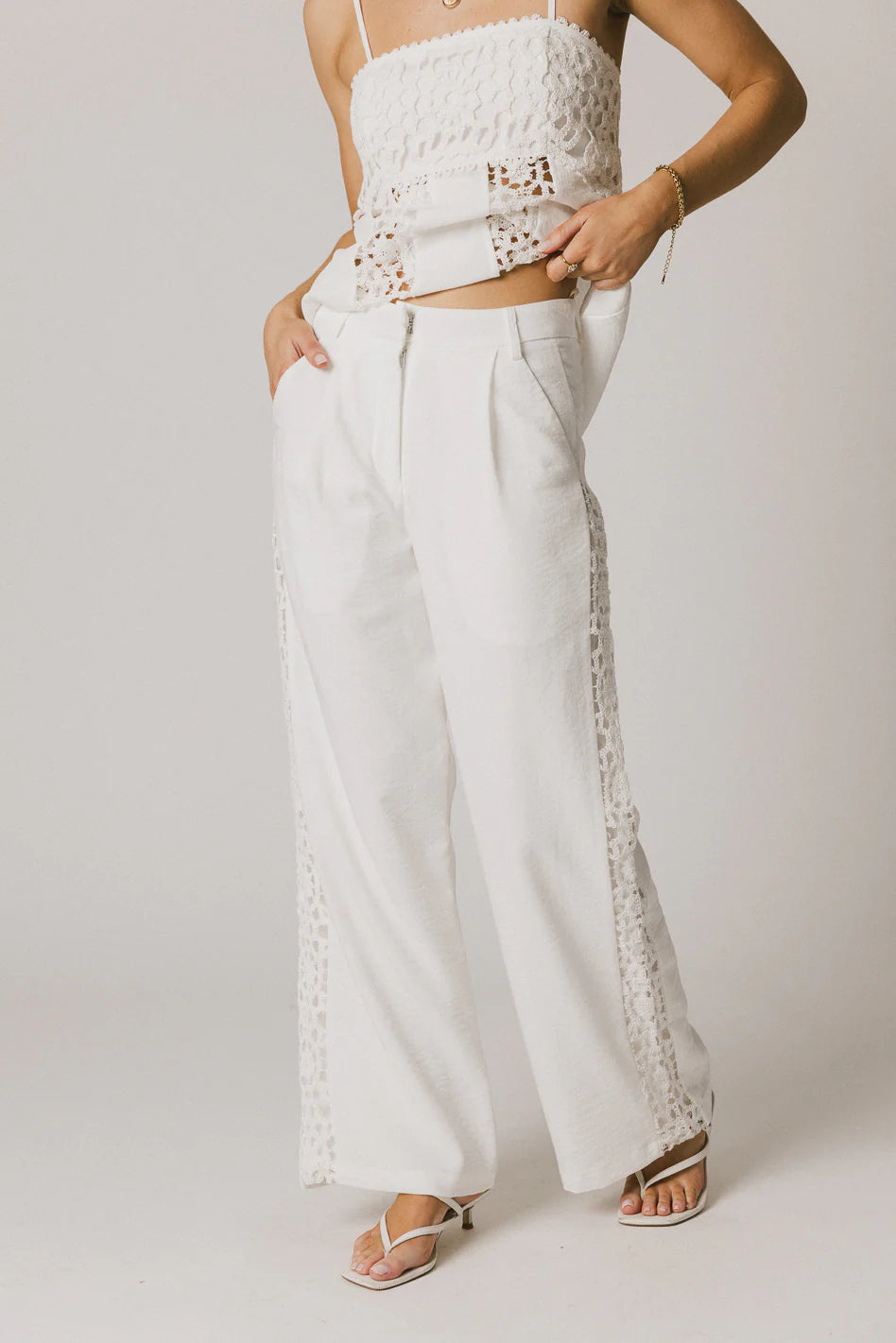 White Crochet Pants E501761