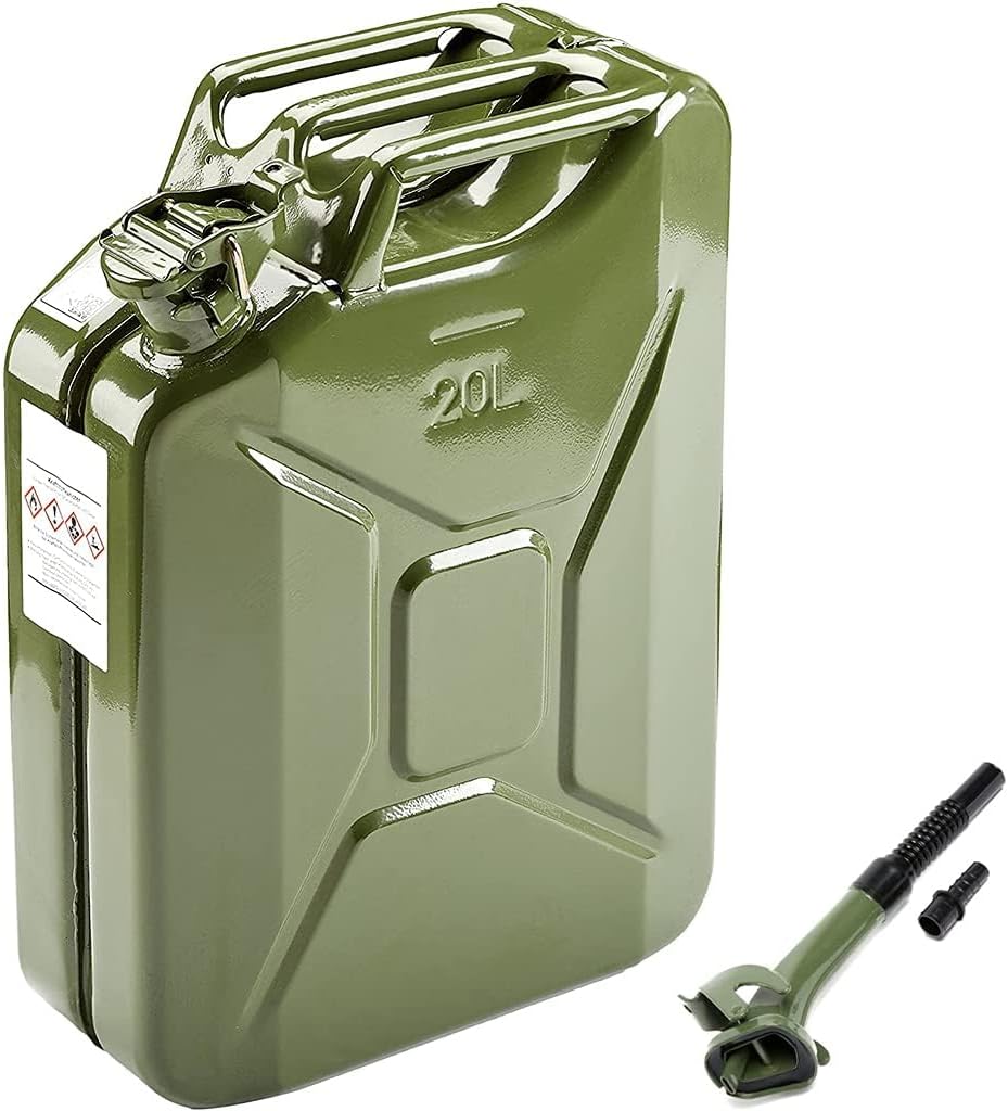 20L 5 Gallon Metal Gas Can Green with Spout System U535056