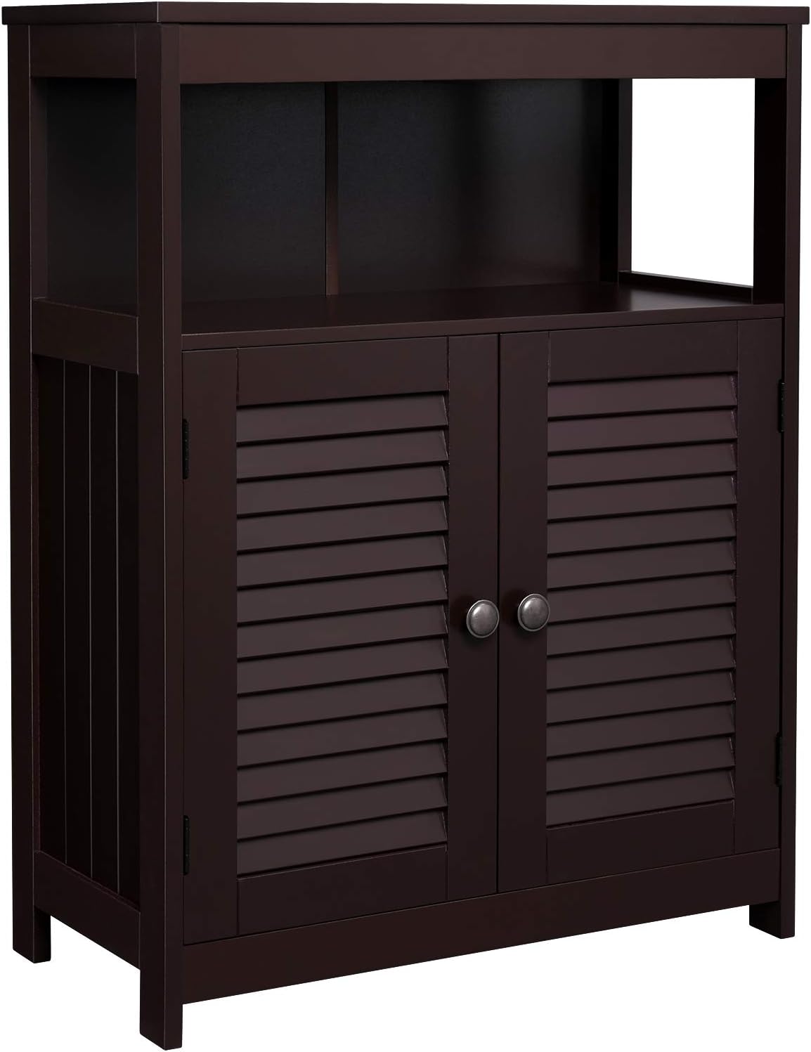 White Bathroom Storage Floor Cabinet with Double Shutter Door L610