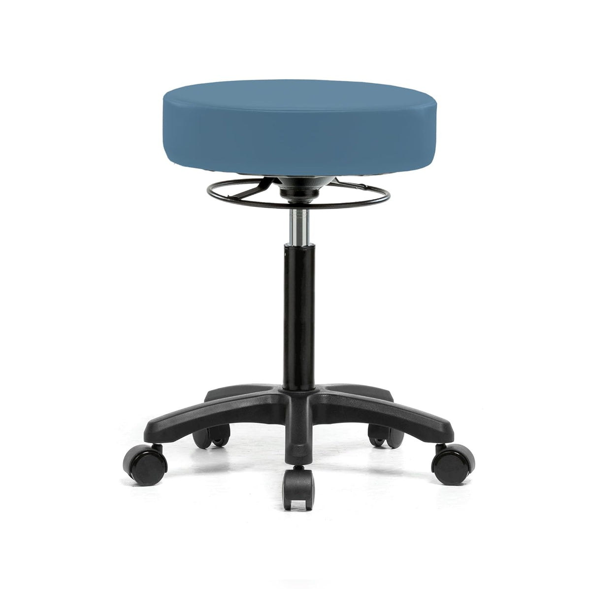 Height Adjustable Rolling Stool Gray Vinyl C3990