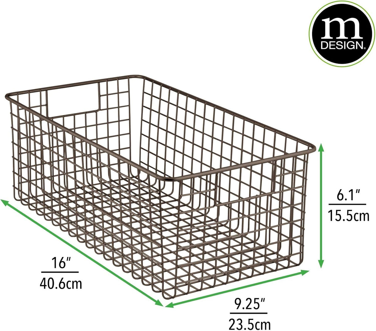 8 Pack Bronze Metal Wire Storage Organizer Bin Basket S9737