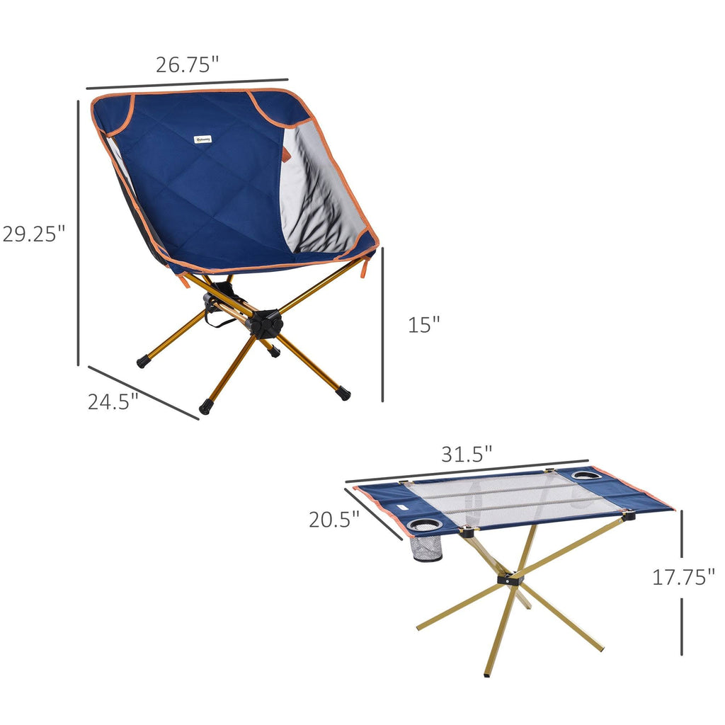Lightweight Folding Camping Table Set with 2 Chairs and Carry Bag Z180732