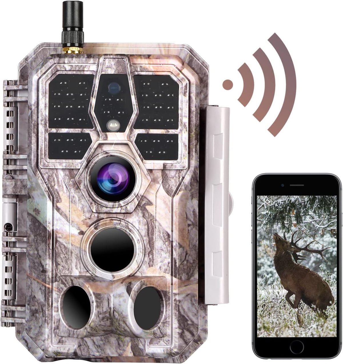 Bluetooth WiFi Deer & Trail Game Camera 32MP 1296P No Glow Night Vision Waterproof H235