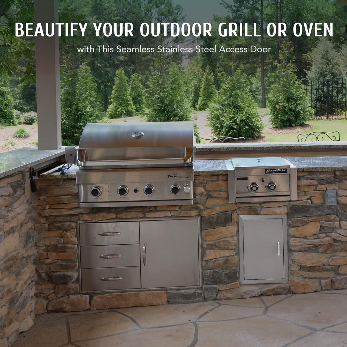 304 Stainless Steel Single Access BBQ Door 14 x 20 L17207