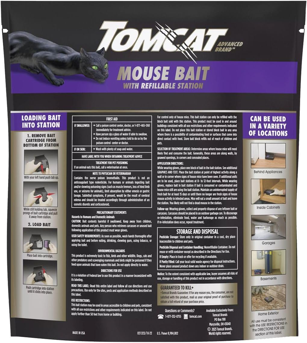 Mouse Bait with Refillable Station, 1 Station and 6 Poison Block Refills C5699