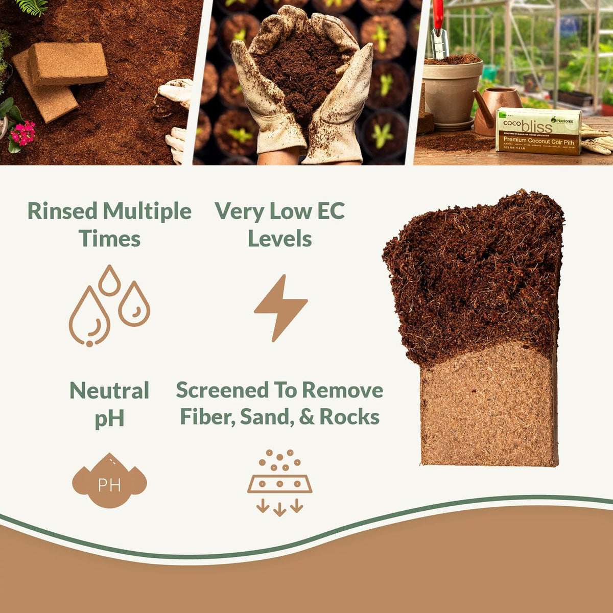 Myco Bliss Powder (1lb) + Coco Coir 650gm Bricks (2-Pack) C858852
