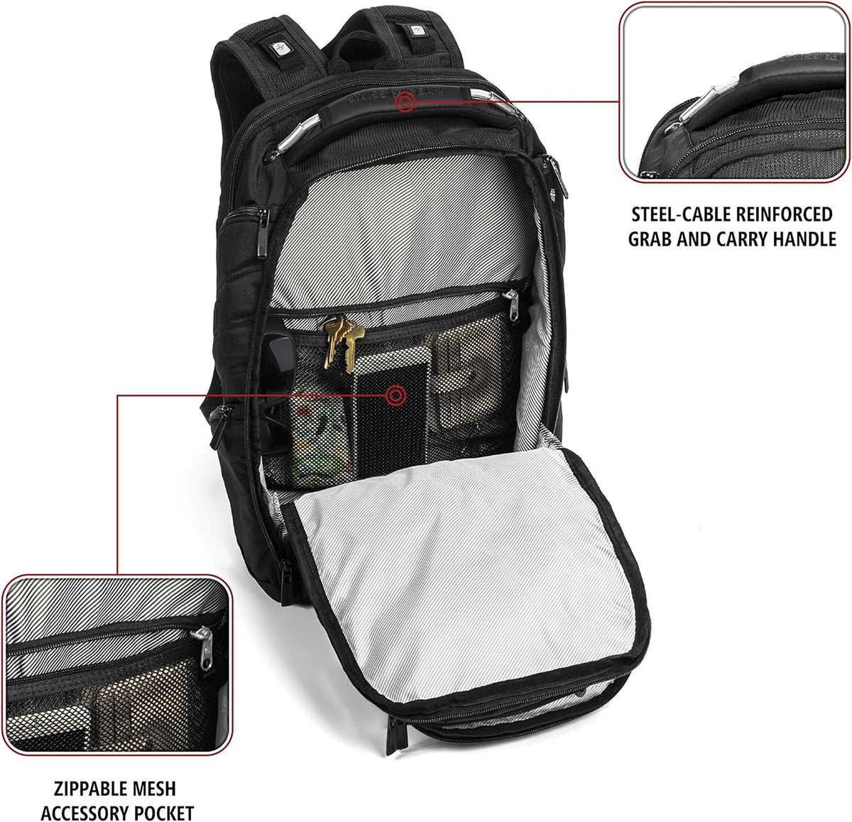 Black 17-Inch Laptop Backpack X10210