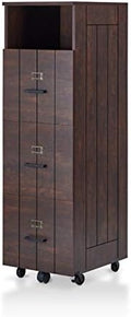Vintage Walnut Wood Filing Cabinet O138