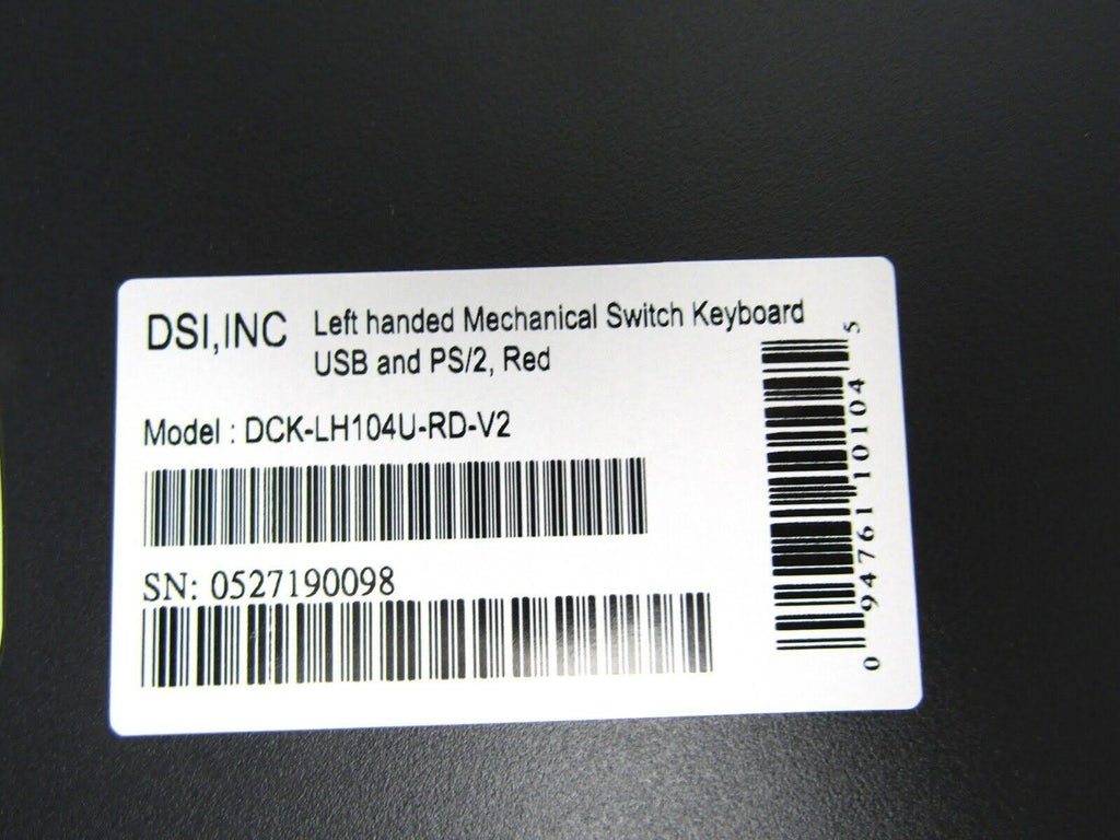 Left Handed Wired Mechanical Keyboard with Cherry Red Switches F589844