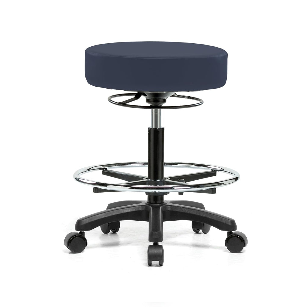 Height Adjustable Rolling Stool Gray Vinyl C3990