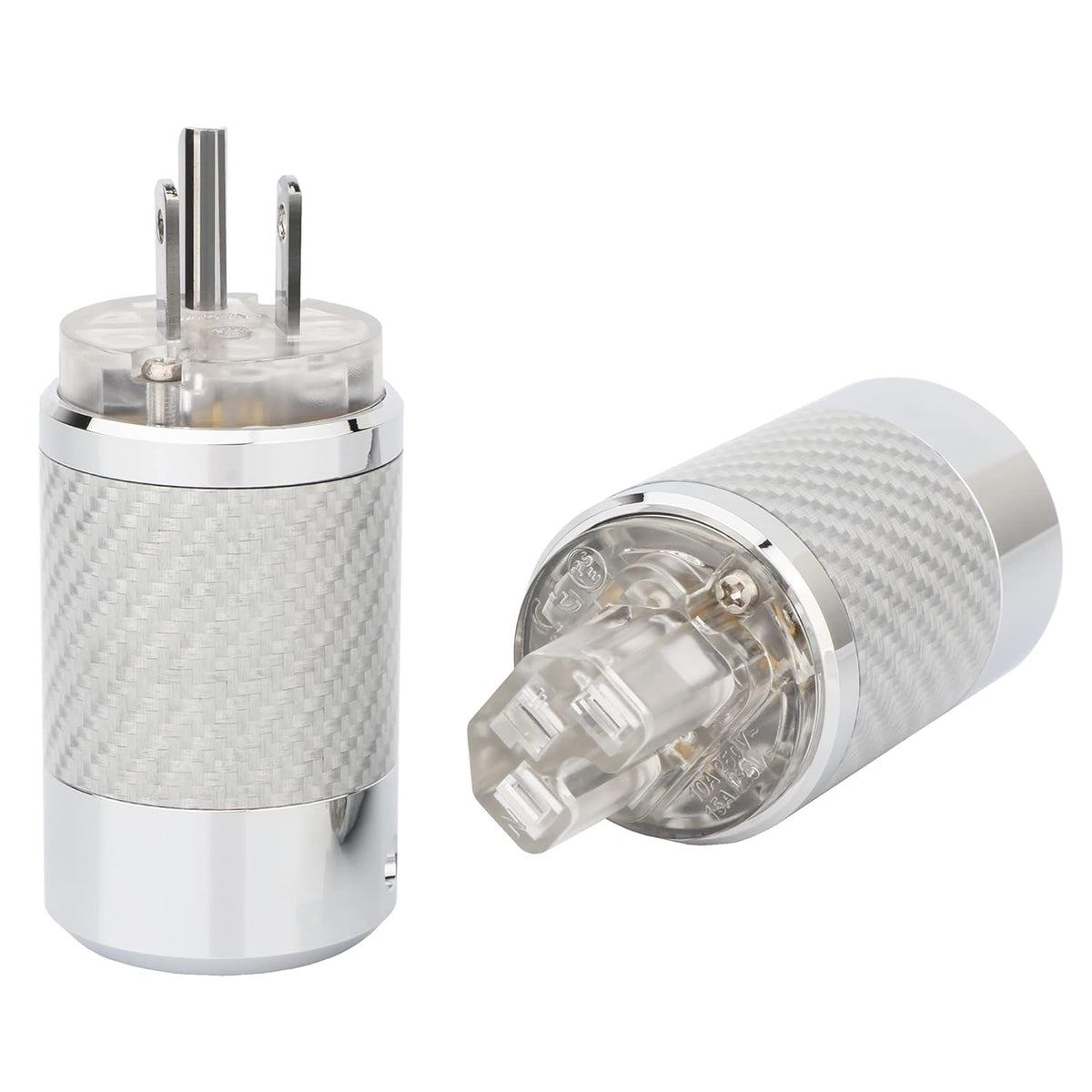 Black Carbon Fiber Transparent Power Plug Connector 10A/250V 15A/125V IEC320 C13 Y5299