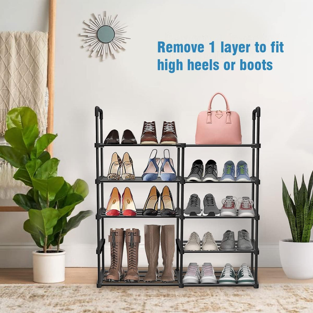 10 Tiers Tall Narrow Metal Shoe Rack Y86390