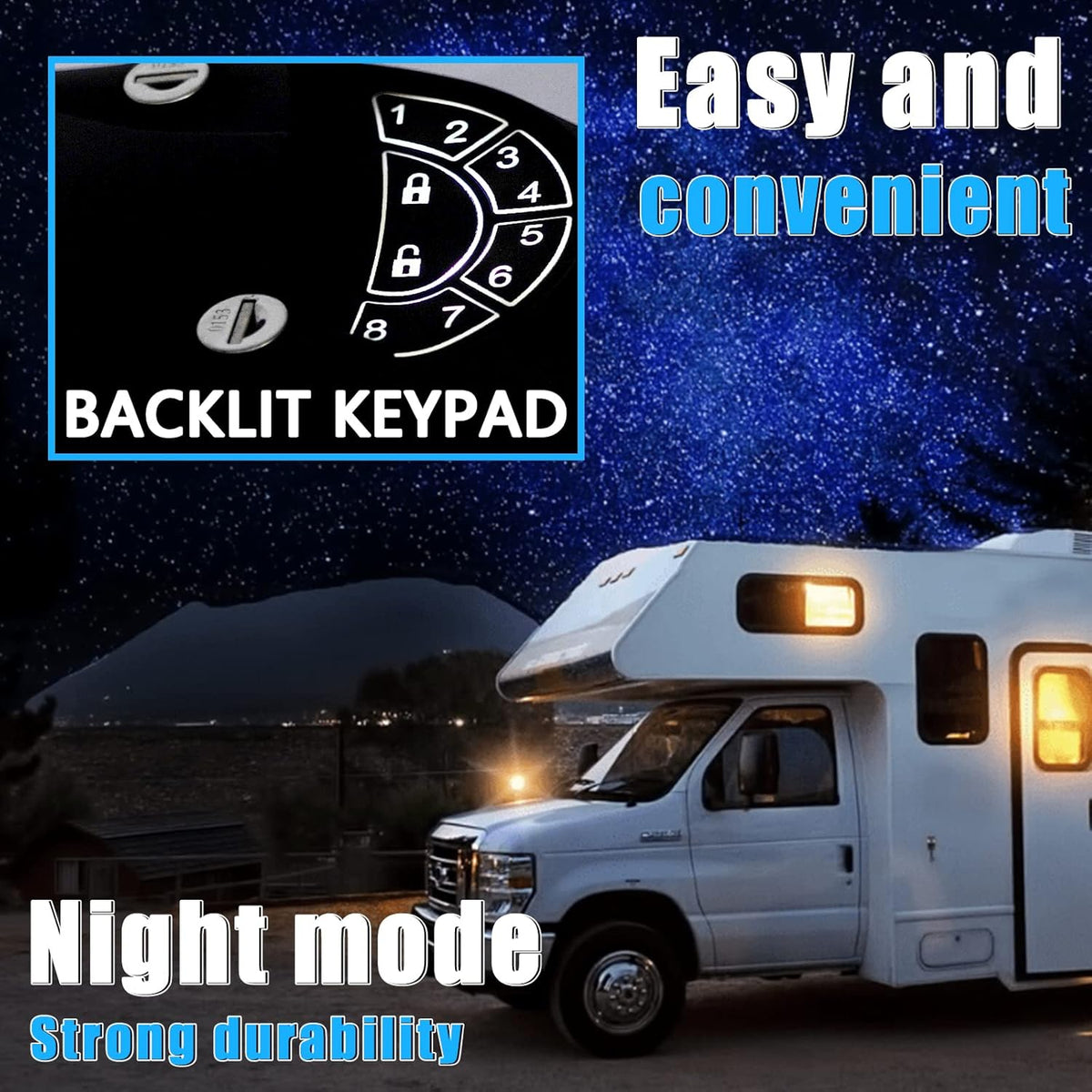 Keyless Entry Door Lock with 2 Fobs and Backlit Keypad T47334