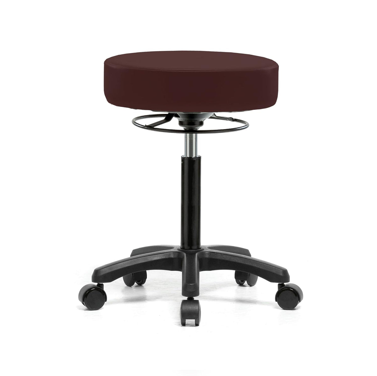 Height Adjustable Rolling Stool Gray Vinyl C3990