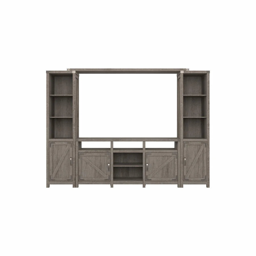 Restored Gray Entertainment Center with Shelves N752