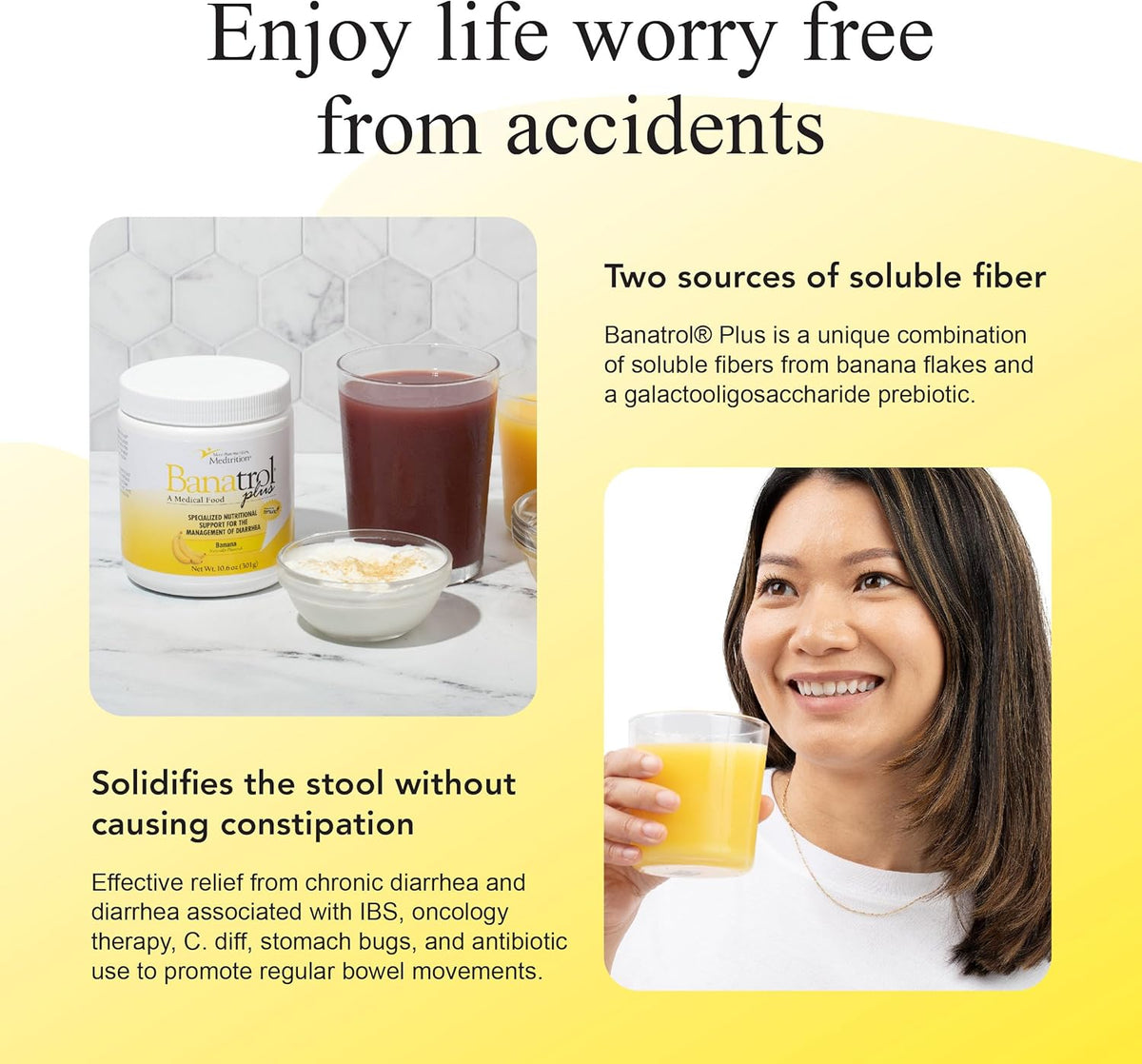 Natural Anti-Diarrheal with Prebiotics, 90 Servings (Banana) O43314