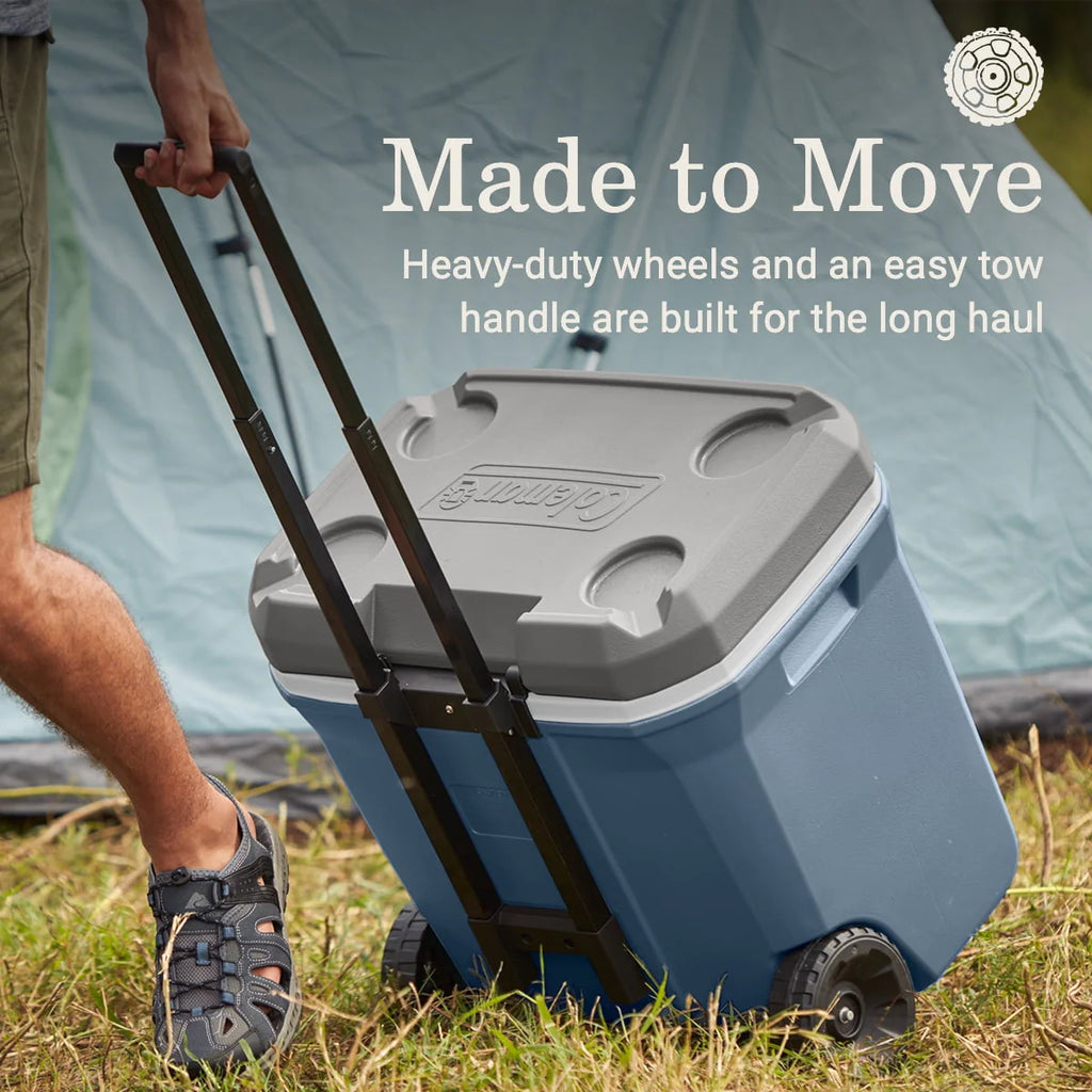 60QT Hard Chest Wheeled Cooler, Lakeside Blue D548