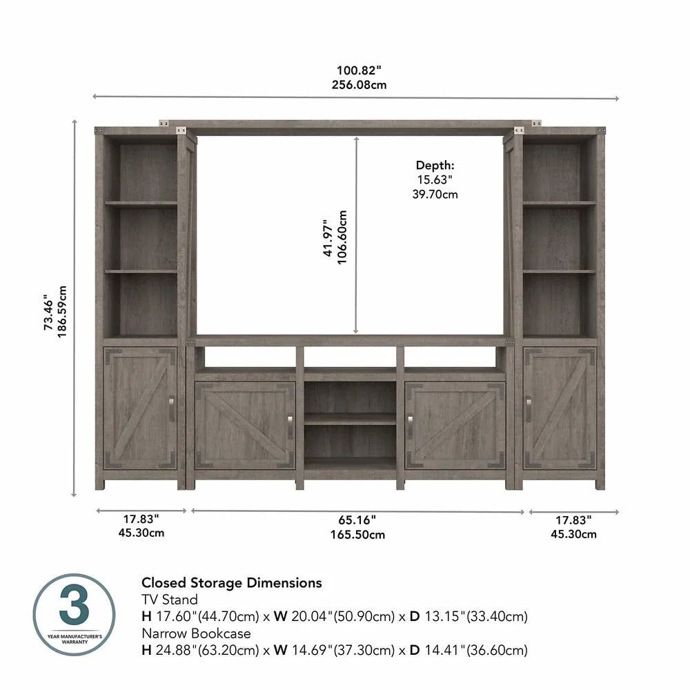 Restored Gray Entertainment Center with Shelves N752