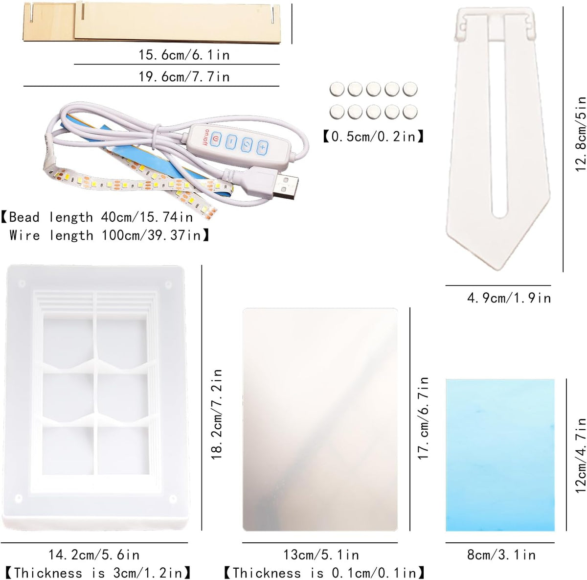 19 pcs Luminous Photo Frame Silicone Mold Set N565948