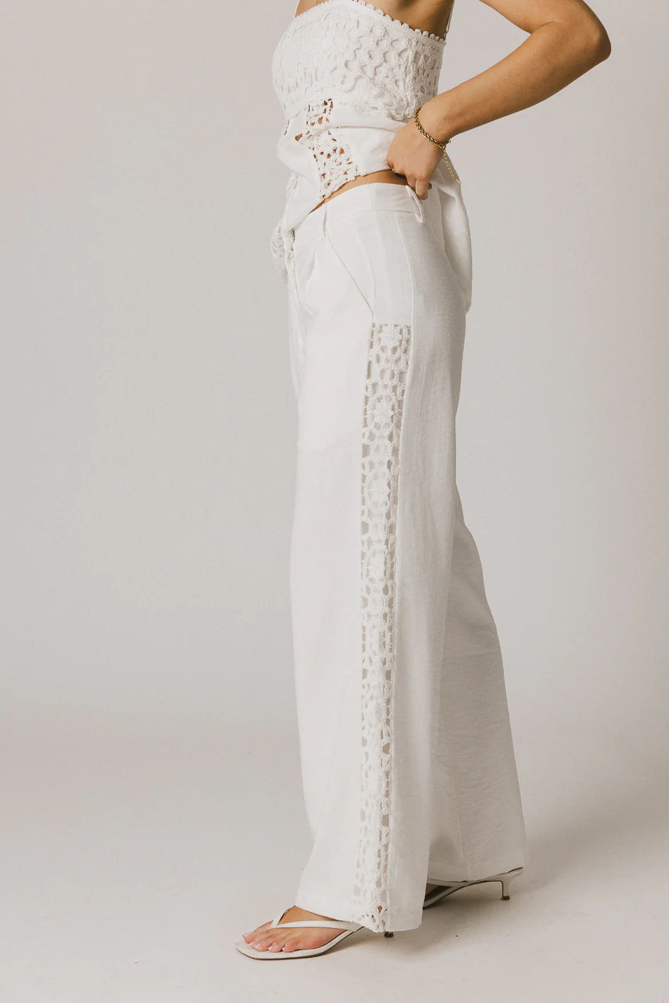 White Crochet Pants E501761