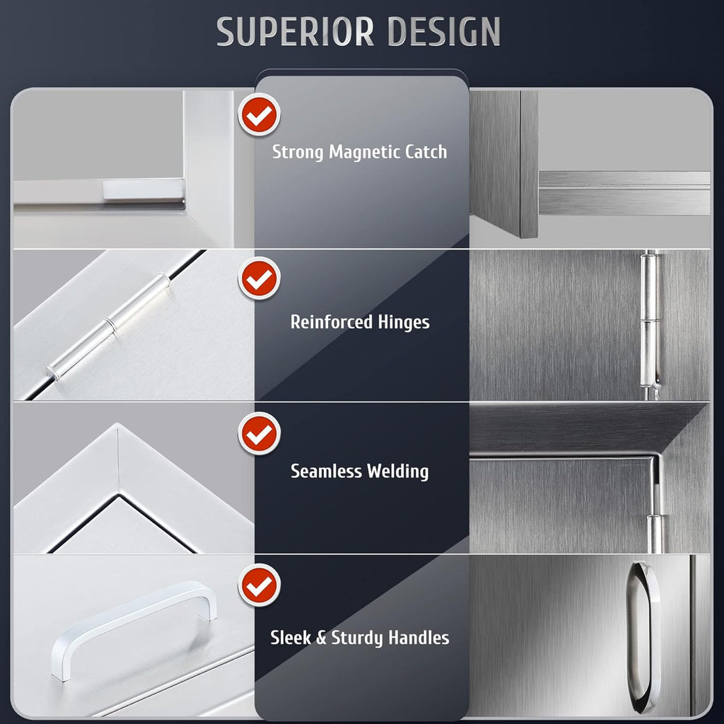 304 Stainless Steel Single Access BBQ Door 14 x 20 L17207