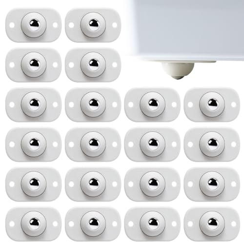 Stainless Steel Self Adhesive Caster Wheels Roller Wheels (8PC, One Size) E292753