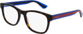 Havana Plastic Square Eyeglasses 53mm D817863