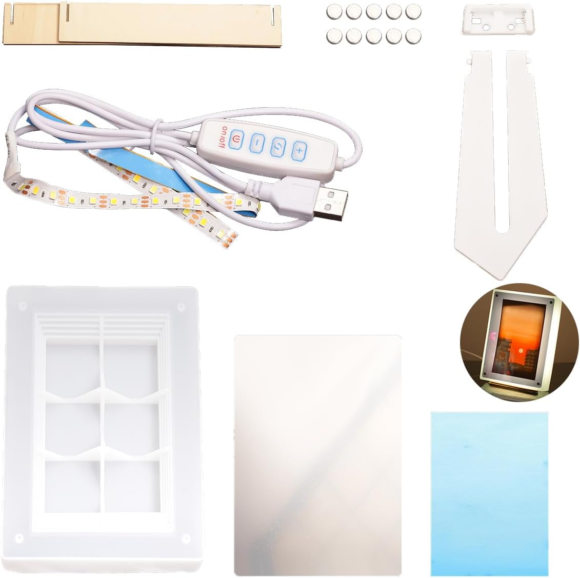 19 pcs Luminous Photo Frame Silicone Mold Set N565948