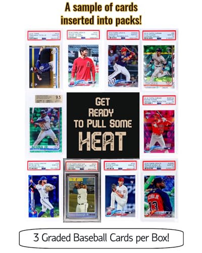 Three Graded Baseball Cards Gift Box K457