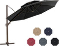 11.5ft Double Top Round Cantilever Umbrella with Cross Base I5495