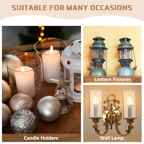 2.5 x 8 Inch Clear Glass Cylinder Candle Holder with Unscented Pillar Candles G7696