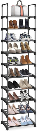 10 Tiers Tall Narrow Metal Shoe Rack Y86390