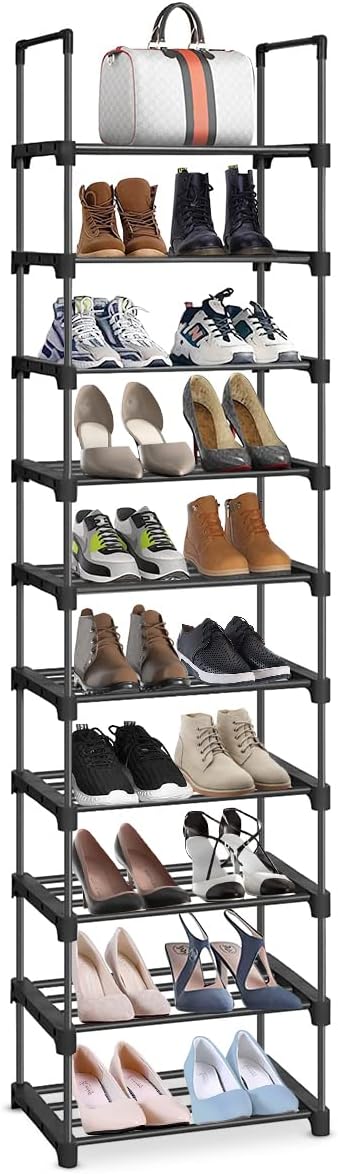 10 Tiers Tall Narrow Metal Shoe Rack Y86390