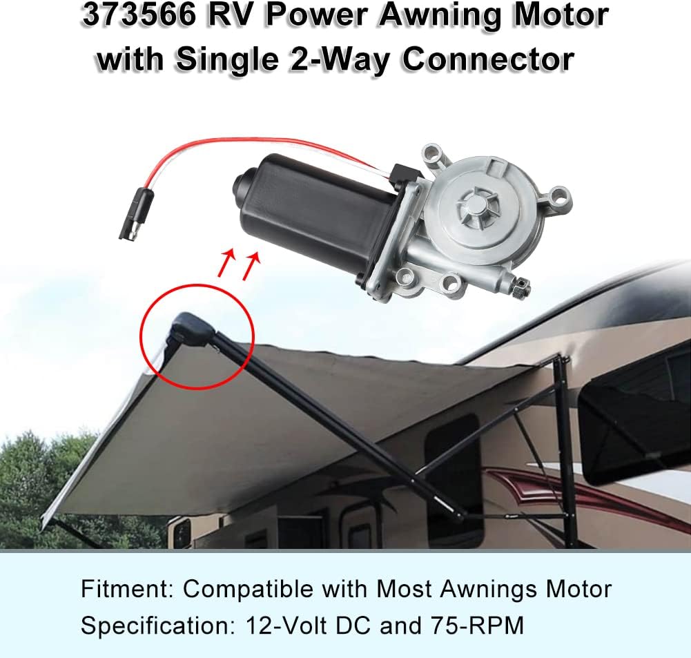 RV Awning Motor Replacement 12-Volt DC 75-RPM Pack of 2 Q833987