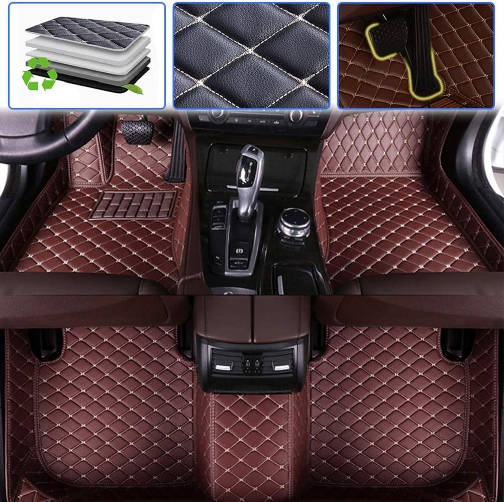 Black Beige Waterproof Anti-Skid Full Coverage Car Floor Mats T484