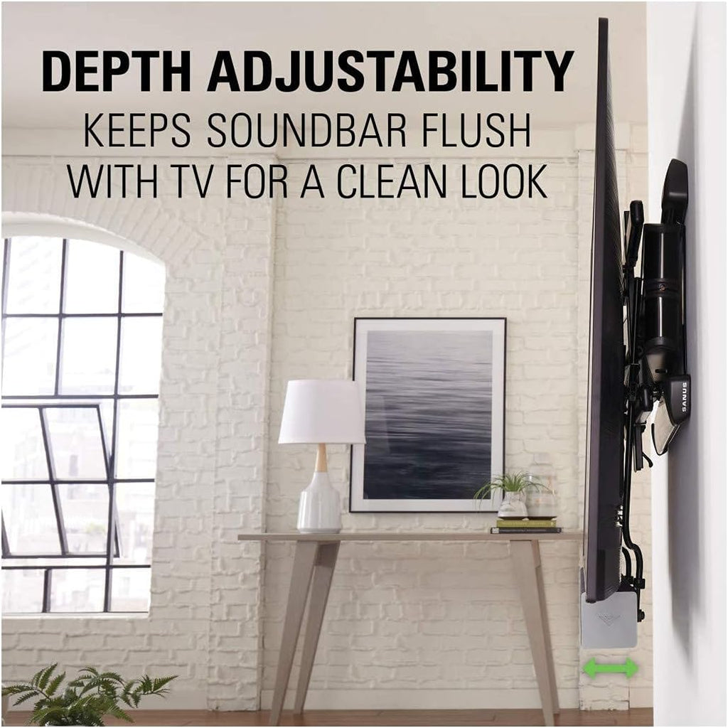 Soundbar Mount Bracket, Height & Depth Adjust, Supports Sound Bars Up To 20 lbs, Pack of 2 B962220