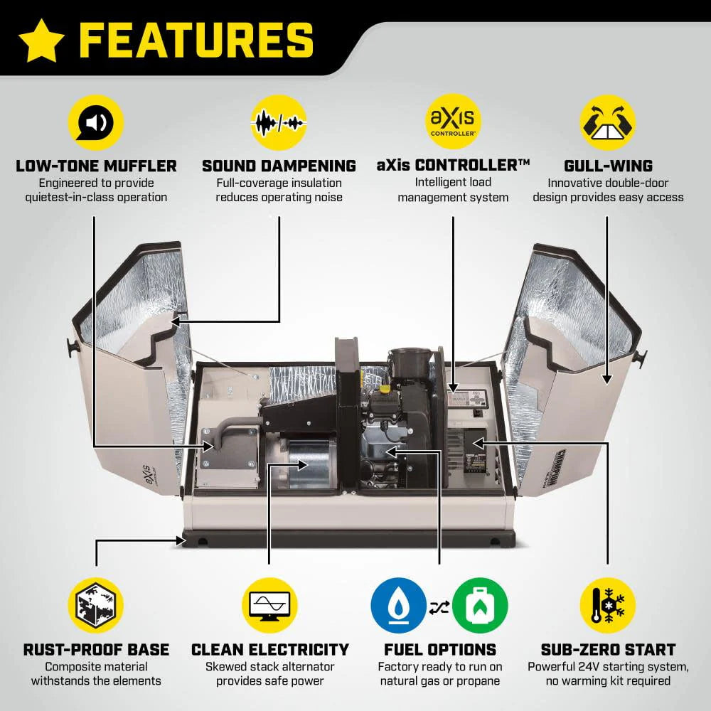 14Kw Home Standby Generator with 100 Amp Automatic Transfer Switch F94471