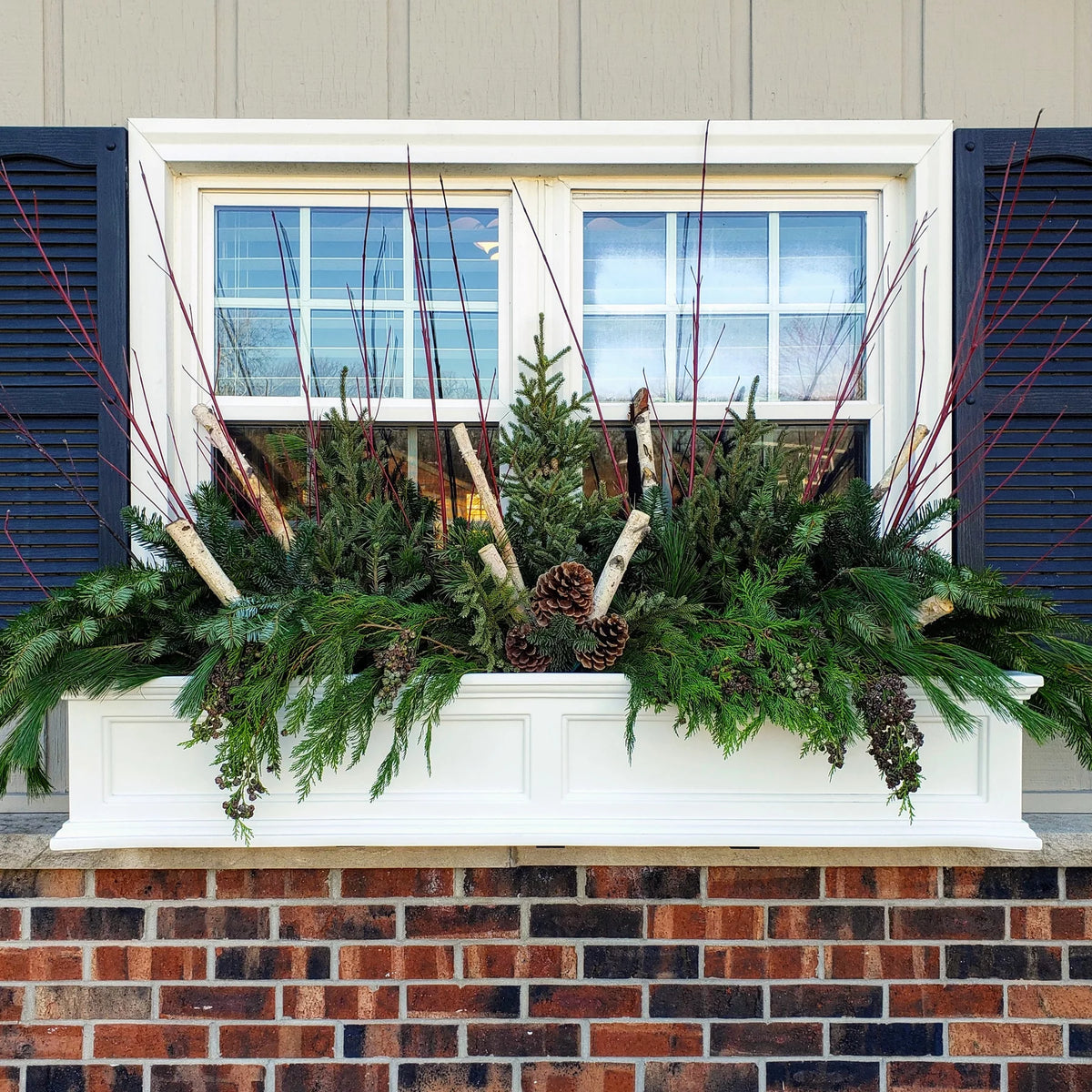 White Self-Watering Window Box Planter O864840