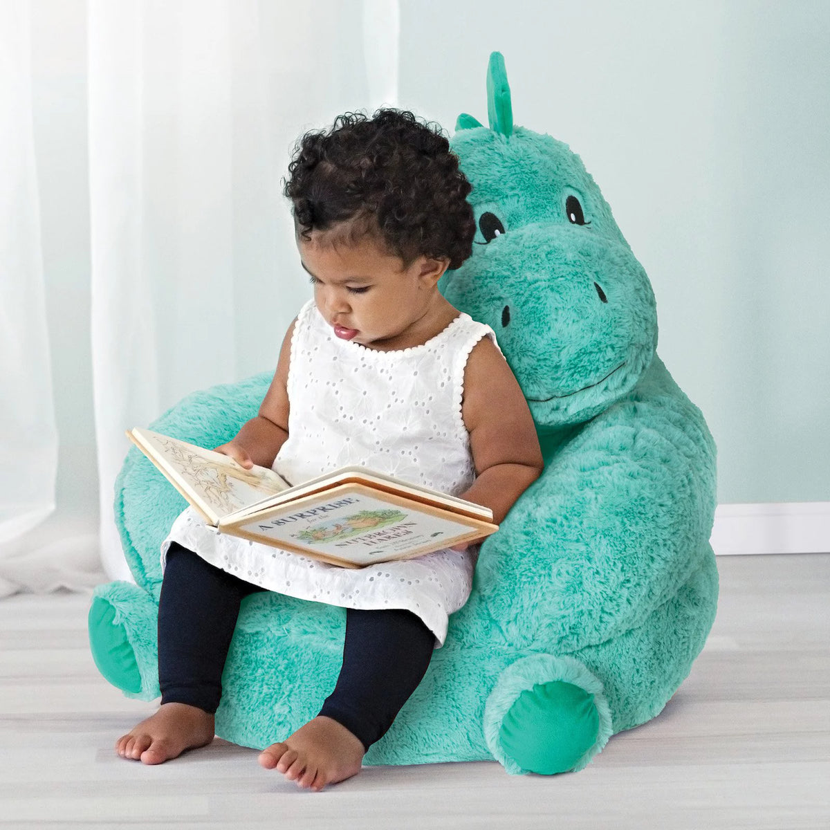 Teal and Green Dinosaur Plush Chair Q2346