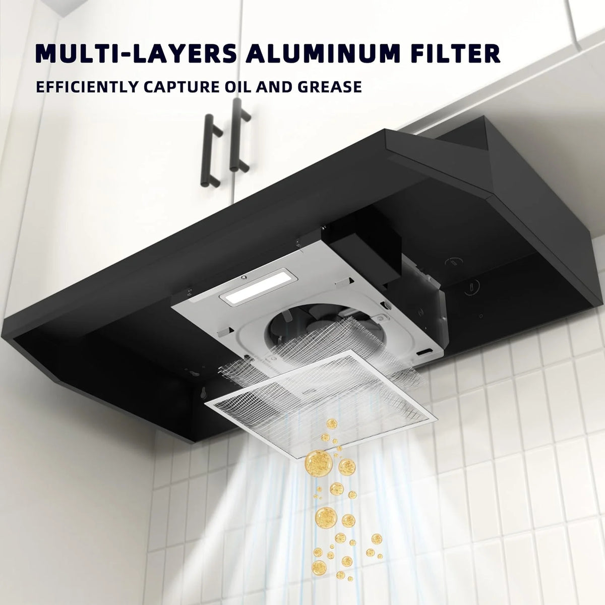 Black 30 inch Under Cabinet Range Hood with 300 CFM Y9110