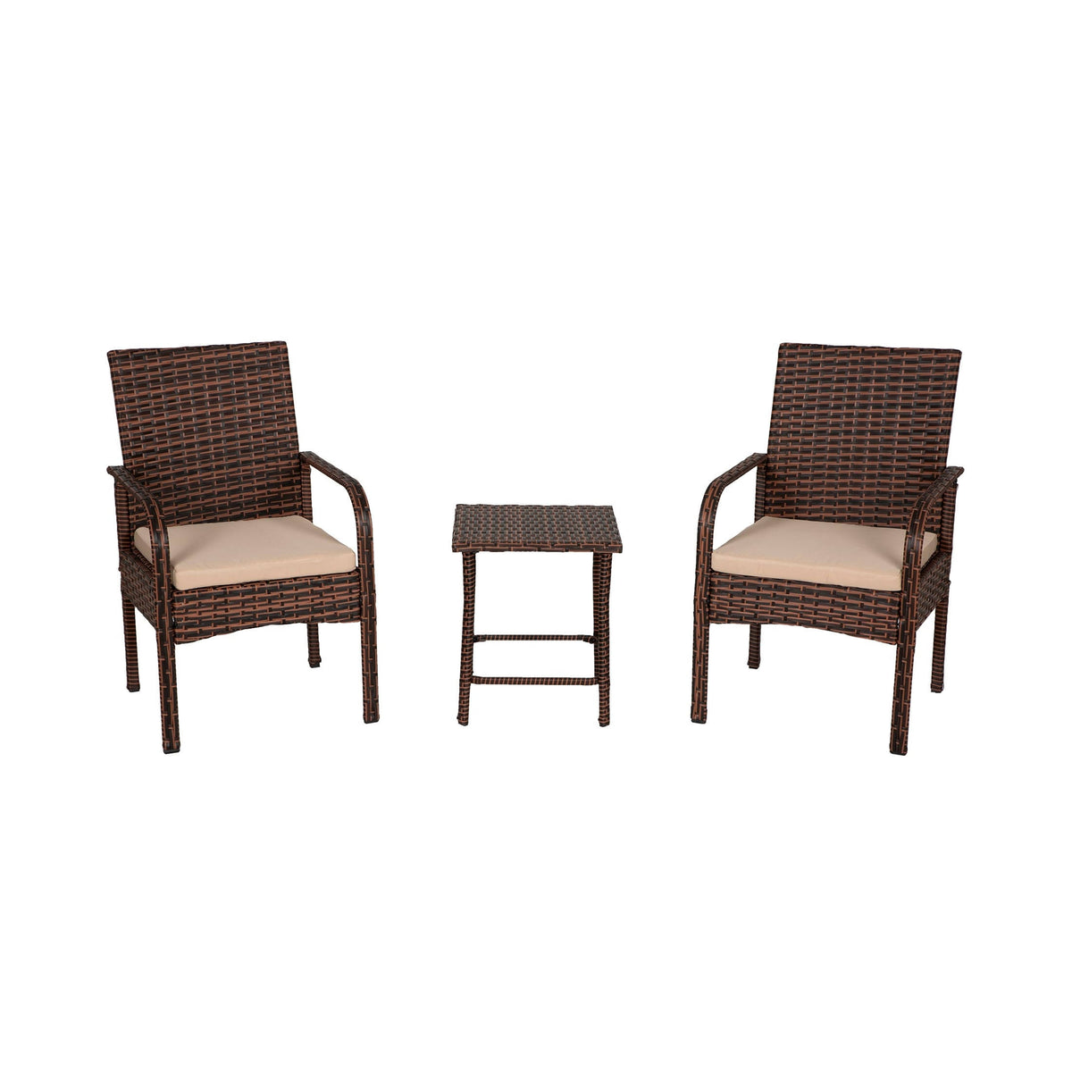 Beige 3-Piece Rattan Wicker Seating Set Z237900