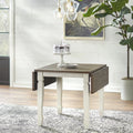 50 x 36 x 30 Walnut Antique White Square Dining Table T6464