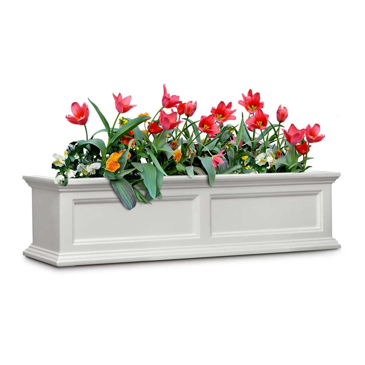 White Self-Watering Window Box Planter O864840