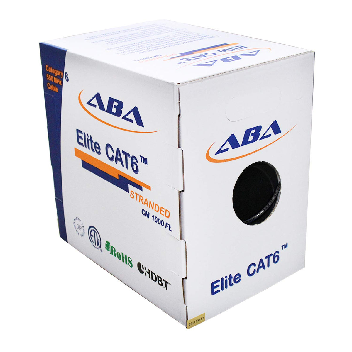 1000ft Cat6 Stranded UTP Cable, 24AWG, Blue I62655